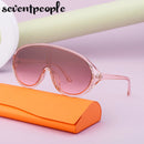 Oversized Shield Sunglasses Women Men 2025 Luxury Brand Designer Fashion One-Piece Sun Glasses For Female Punk Big Frame Shades