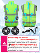 Fan Cooling suit includes 2 fans, 9 blades, 3-speed adjustment of wind speed,Vest for summer fishing trips (without power bank)