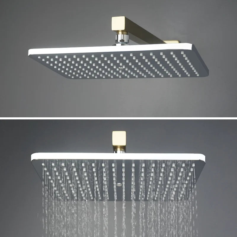 High Quality Large Flow Rainfall Shower Head Rainfall Shower Faucet ABS Bathroom Shower Head Accessories Black Brushed Gold Grey