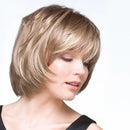 Synthetic Short Blonde Wig With Bangs Blonde Mix Brown Wigs For White Women Fluffy Synthetic Hair Women'S Wigs