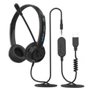 USB/3.5mm Plug Headphones Wired Call Center Headset Monaural Corded Operator Headphone with Microphone for Laptop PC Computer