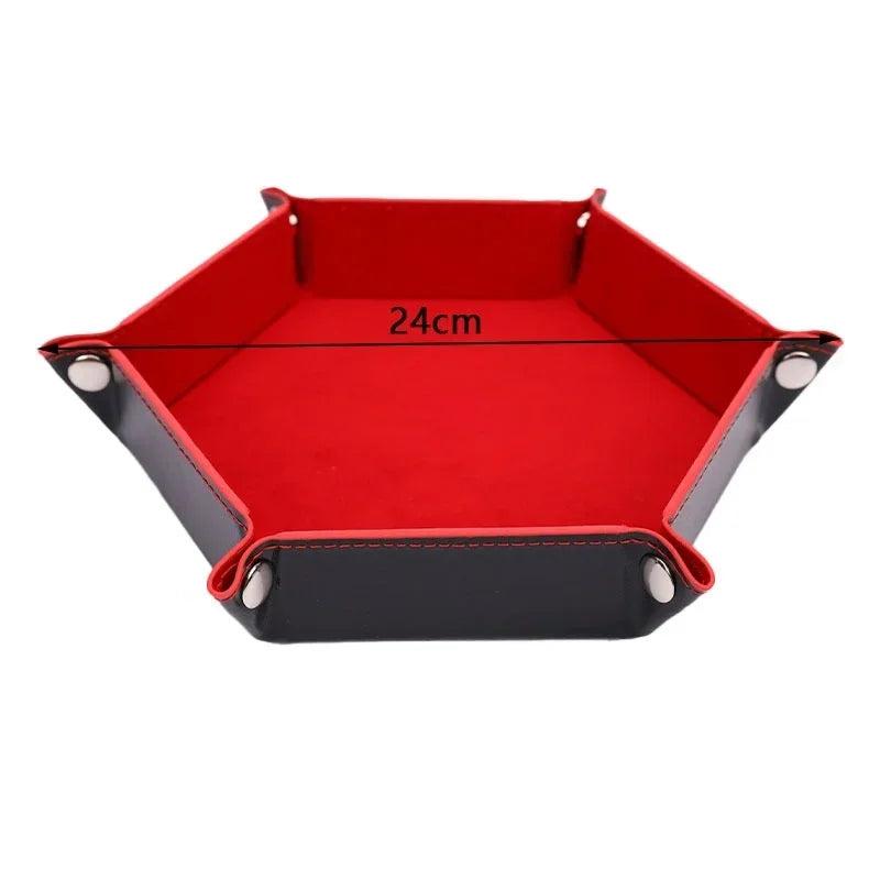 7 Kinds Colors leather Fabric Felt Folding Square Dice Tray Portable Quadrilateral Dice Box For Board Games Dice Storage 25*25cm