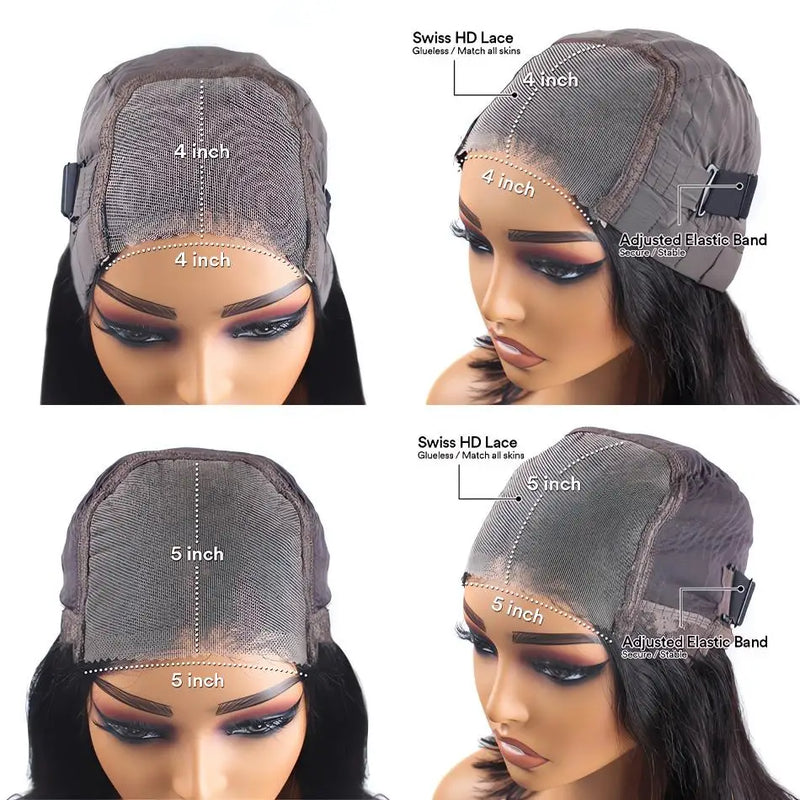 Deep Wave Wigs Glueless Wigs Ready To Go 5x5 Curly Human Hair Wigs HD Lace Front Wig For Women Short Bob Wig Human Hair Wigs