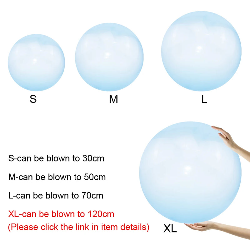 Kids Bubble Ball Balloon Blowing Transparent Bubble Inflatable Ball Games Outdoor Toys Baby Shower Water Filled Ball Toy Gifts