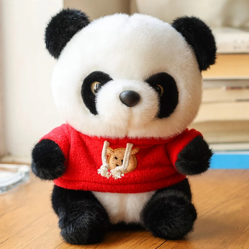 25CM Cute Panda Plush Toy Chinese National Treasure Chuanhoodie Sweater Doll Festival Gifts For Children's Birthday Gifts