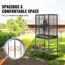 VEVOR 52/54 inch Standing Large Flight Bird Cage Carbon Steel Parakeets Cages with Rolling Stand and Tray for Cockatiels Parrots