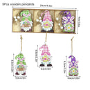 12/9pcs Happy Easter Wooden Pendant Cute Bunny Egg Carrot Chick Hanging Ornaments Spring Easter Party Home Decoration DIY Wreath