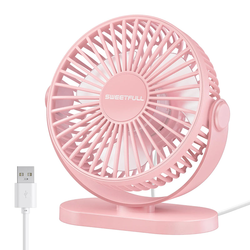 Mini Portable Fan USB Desk Fan Table Strong Airflow &Quiet Operation 3 Speed Wind 360°Rotatable Standing fans for Room Home