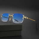 2024 Rimless Square Sunglasses Men Women UV400 Small Gradient Frameless Sun Glasses For Men Popular High Quality Metal Eyewear