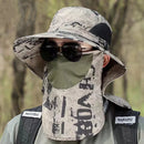 Men's camouflage shawl sun hat outdoor breathable sun protection face fishing hat tourism mountaineering detachable Hiking Caps
