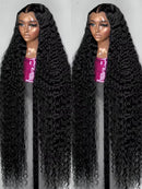 36 40 Inch Curly 13x4 Lace Frontal Human Hair Transparent 220 Density Deep Wave 13x6 Lace Front Wig Brazilian For Black Women