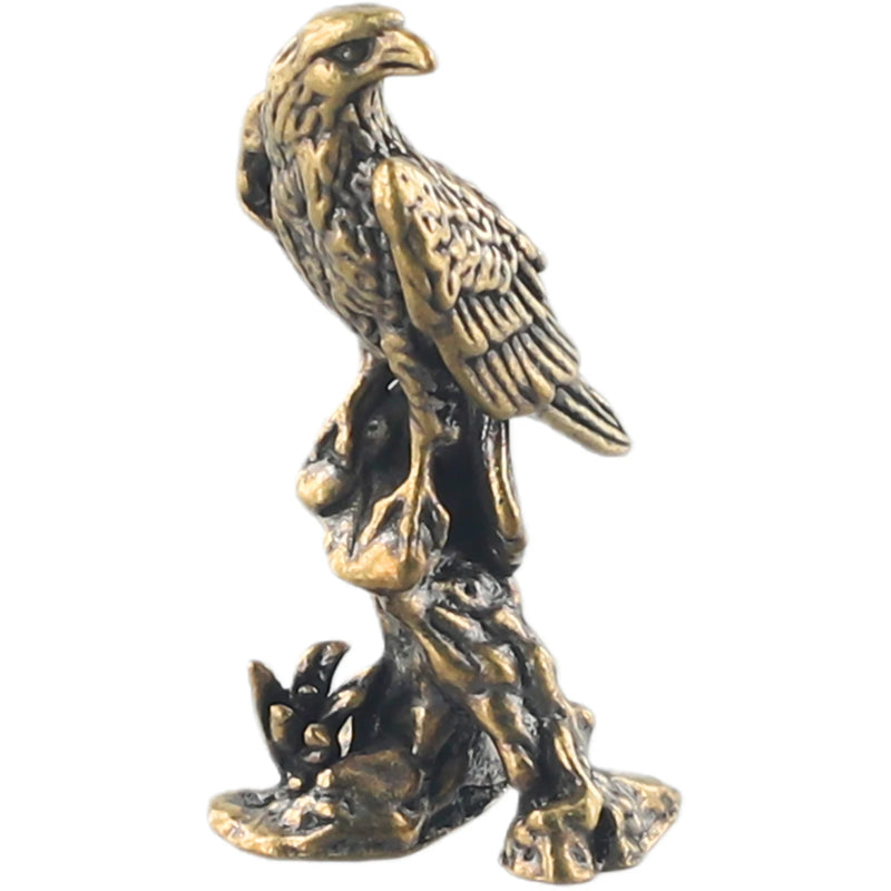 Eagle Statue Miniature Sculpture Vintage Copper Bird Figurine Handmade Crafts For Interior Desk Animal Decoration