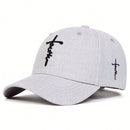 Unisex Letter Cross Embroidery Baseball Caps Spring and Autumn Outdoor Adjustable Casual Hats Sunscreen Hat