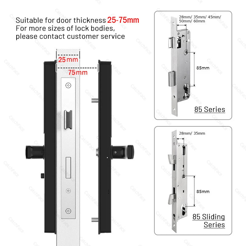 Waterproof Camera Outdoor Fingerprint TUYA WIFI APP RFID Card Code Keyless Smart Electronic Door Lock Aluminum/Glass Sliding