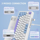 ATTACK SHARK X85 75% Wireless Mechanical Gaming Keyboard with Knob Hot Swappable,PBT Keycaps Gasket RGB Linear White Jade Switch