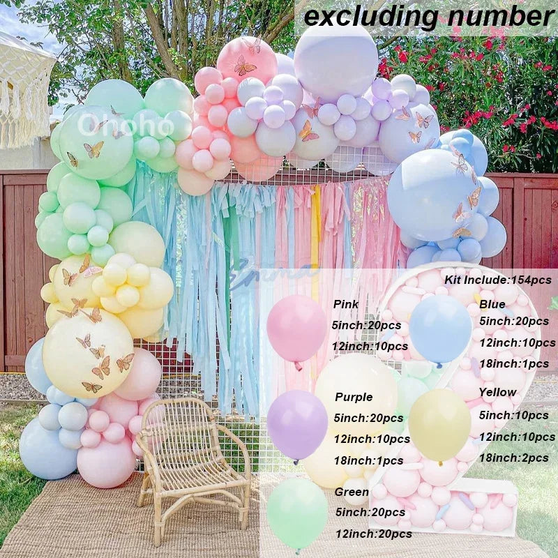 Beige Blue Balloons Garland Arch Kit Kids Boy One 1st Birthday Balloon Set Baby Shower Decoration Baptism Party Wedding