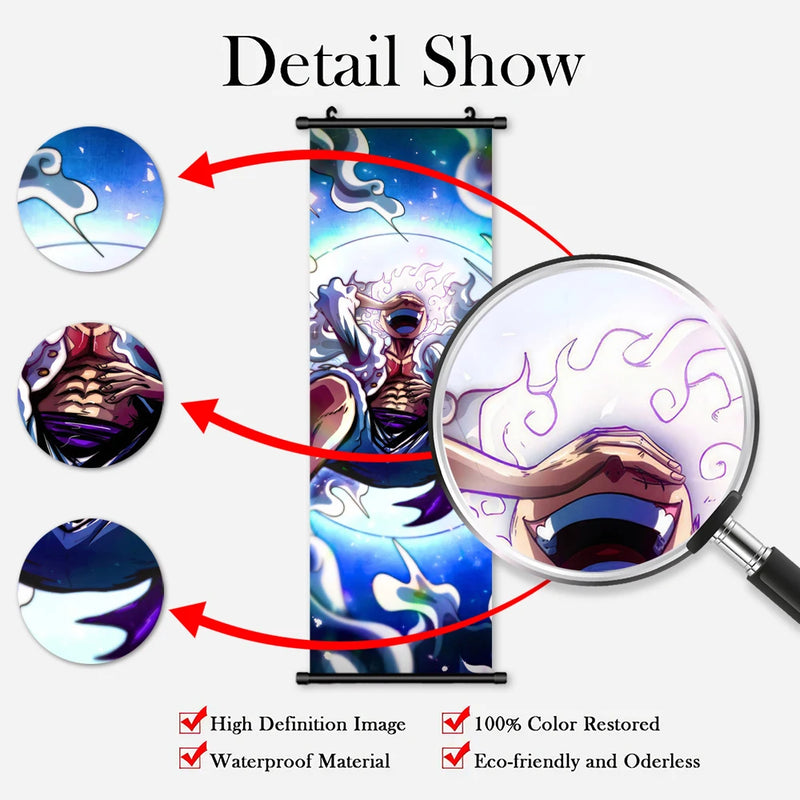 Japanese Anime Canvas Wall Art ONE PIECE Painting Hanging Scrolls Cartoon Modular Picture Poster for Home Decor