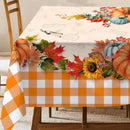 Thanksgiving Fall Pumpkins Maple Leaves Buffalo Plaid Tablecloths Autumn Orange Sunflower Table Cloth Kitchen Dining Table Decor