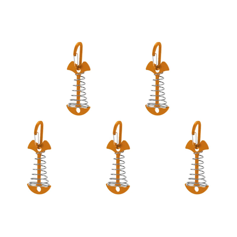 1/5Pcs Adjustable Plank Floor Spring Fishbone Anchor Tent Pegs Buckle Outdoor Awning Deck Stakes Fixed Nails Camping Tent Hooks