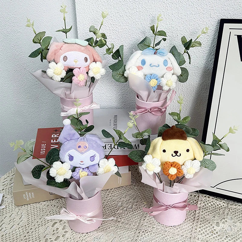 Cartoon Sanrio Plush Doll Kuromi My Melody Hello Kitty Graduation Bouquet Toy Valentine's Day Christmas Surprise Holiday Gifts