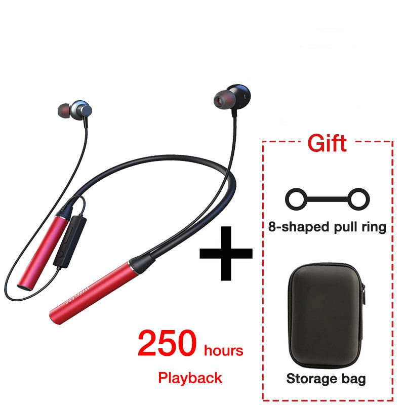 EARDECO 180 Hour Endurance Bluetooth Headphone Bass Wireless Headphones with Mic Stereo Neckband Earphones Sport Headset TF Card