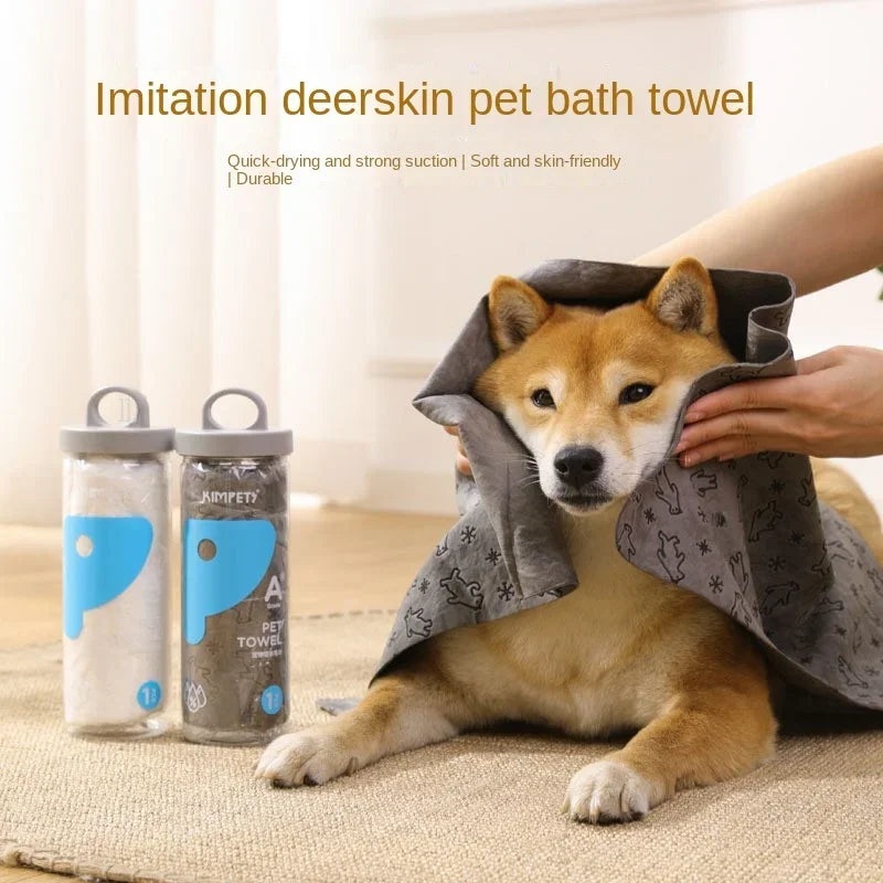 Pet Towel, Dog, Cat, Bath, Deer Skin Towel, Large Bucket, Pet Absorbent Towel