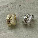 Punk Zirkon Doppellagige Ohrmanschette Ohne Piercing Ohrringe Trendiger Einzigartiger Metall Geometrischer Ohrclip für Damen Schmuck Geschenke