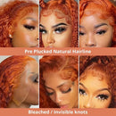 The Copper Tide | Ginger Orange Water Wave Lace Front Wig in Remy Human Hair