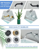 Black Basin Faucet Wall Mounted Gold 360° Rotating Bathroom Sink Faucets Embedded Hot Cold Water Mixer Tap Dual Hole Basin Crane