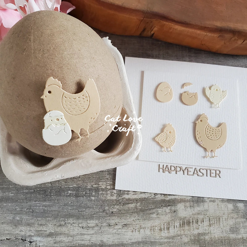 Catlove Easter Chicken Metal Cutting Dies Scrapbooking Mold Knife Stencil Die Cuts Card Making DIY Craft Embossing New Dies For
