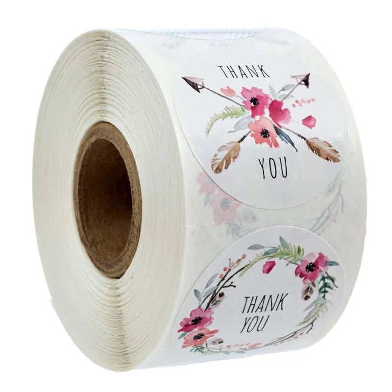 500pcs 1inch Thank You Stickers For Envelope Sealing Labels Stationery Supplies Handmade Wedding Party Gift Decoration Sticker