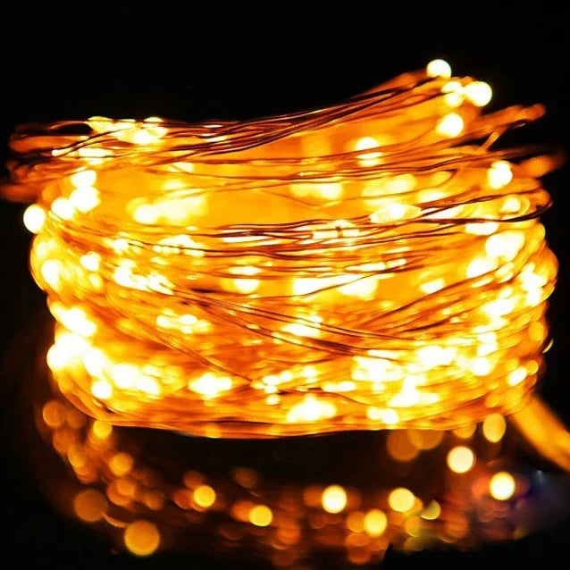 5M 10M Waterproof USB Battery LED Lights String Copper Wire Fairy Garland Light Lamp Christmas Wedding Party Holiday Lighting