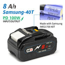 TPCELL New PD100W 8Ah/10Ah For MAKITA 18V with USB-C Connector 21700 Tabless cells Replacement Battery Power Tools Li-ion
