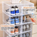 6/9/12er-Pack Klare Aufbewahrungsbox für Schuhe mit Klappdeckel, platzsparende magnetische Schuhaufbewahrungsbox, stapelbarer, durchsichtiger Schuh-Organizer für Zuhause/Büro