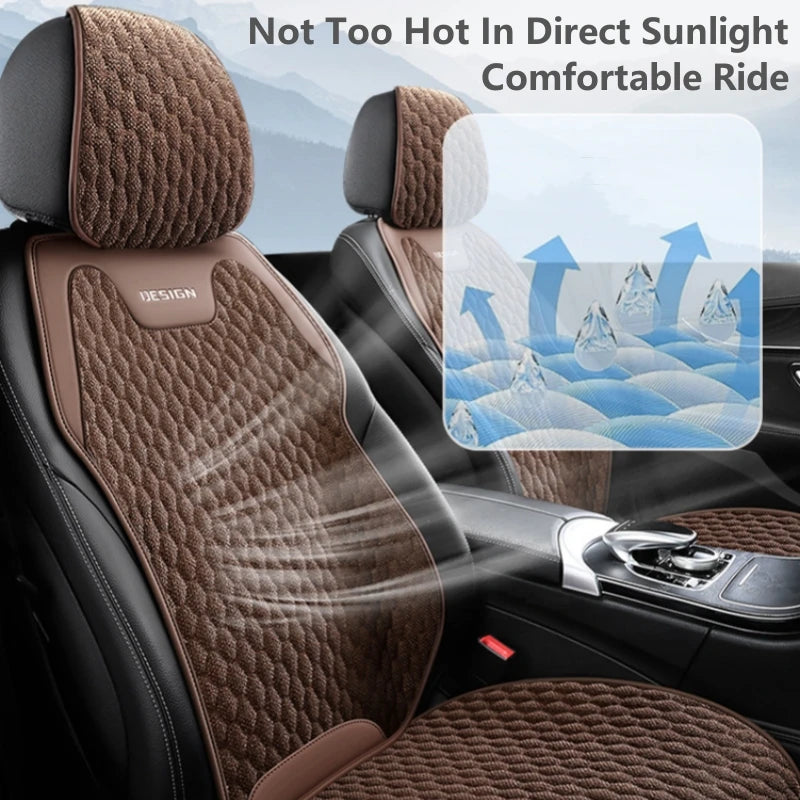 Car Seat Cushion Ice Silk Material Ventilation ComfortableDurable Four Seasons Universal Split Single Car Front Seat Cover