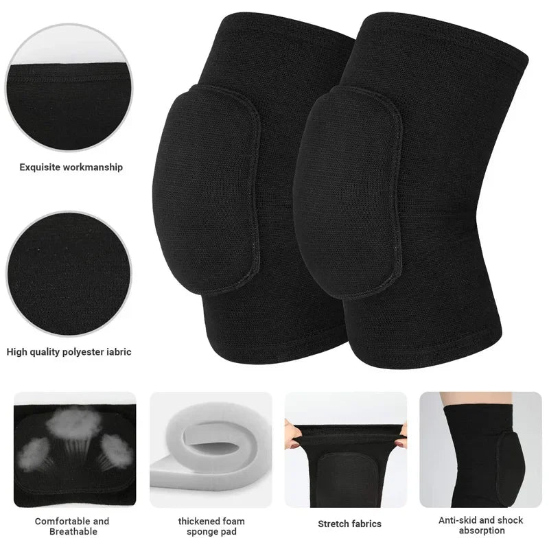 Ice Hockey Sports Knee Pad 1Pair Hockey Equipment Sports Protector Elastic Thicken Sponge Gym Yoga Training Knees Brace Support