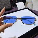 Unisex Half Frame Square Premium Sunglasses Trendy and Personalized UV Resistant Travel Beach Walk The Show Shades Glasses