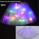 Children Kids Girls Light Up Tutu Led Skirt Glow Wreath Headband Party Birthday Luminous Costumes Christmas Halloween Festival