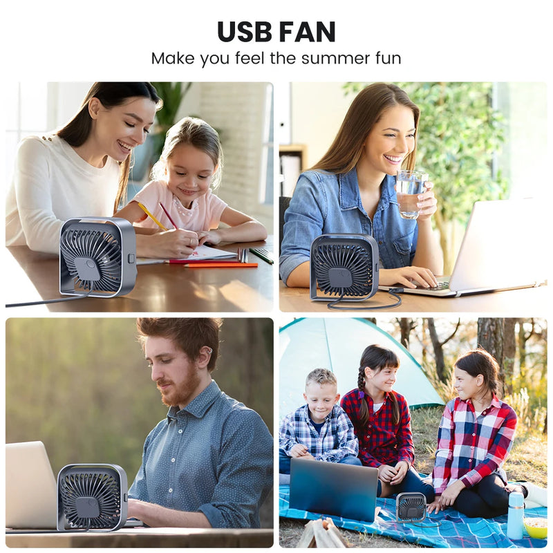 TOPK USB Desk Fan, Mini Fan Portable,3 Speeds Desktop Table Cooling Fan,Quiet Personal Small Fans for Room Home Desktop Office