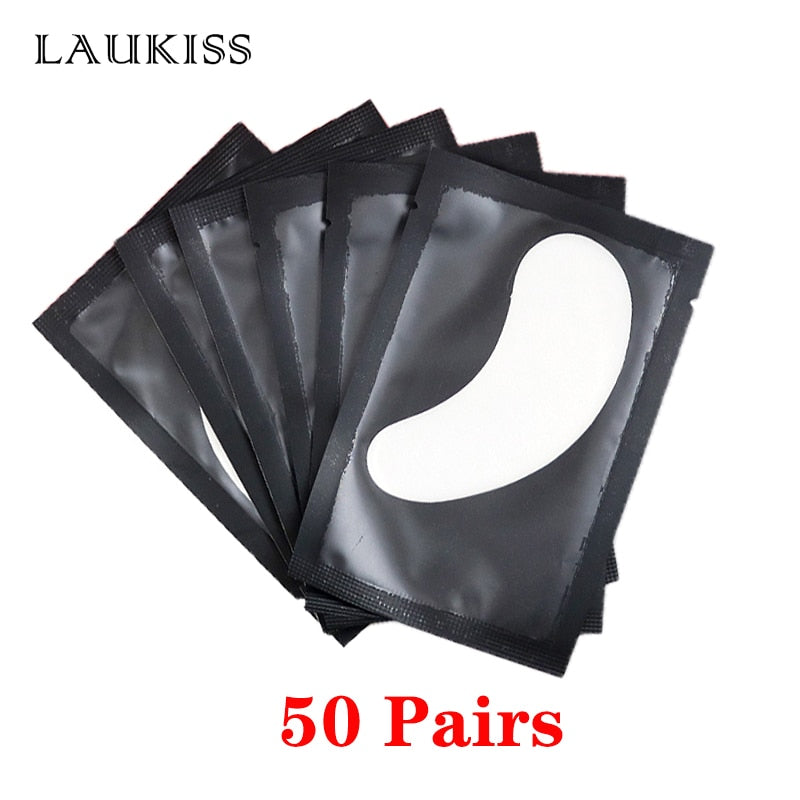 25/50/100Pairs Eye Patches Under Eyelash Pads for Building Hydrogel Paper Patches Pink Lint Free Stickers for False Eyelashes