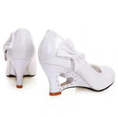 New light mouth high-heeled shoes white bride sexy lady shoes in the spring and autumn marriage sexy wedges women's shoes