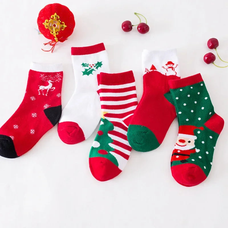 2022 Children's Christmas Socks Autumn and Winter New Christmas Tree Snowman Santa Claus Socks Kids Tube Socks Baby Socks