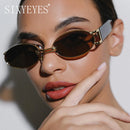 Vintage Small Oval Punk Sunglasses Women Men Steampunk Fashion Metal Frame Sun Glasses Trendy Shades For Beach Y2K Eyeglasses