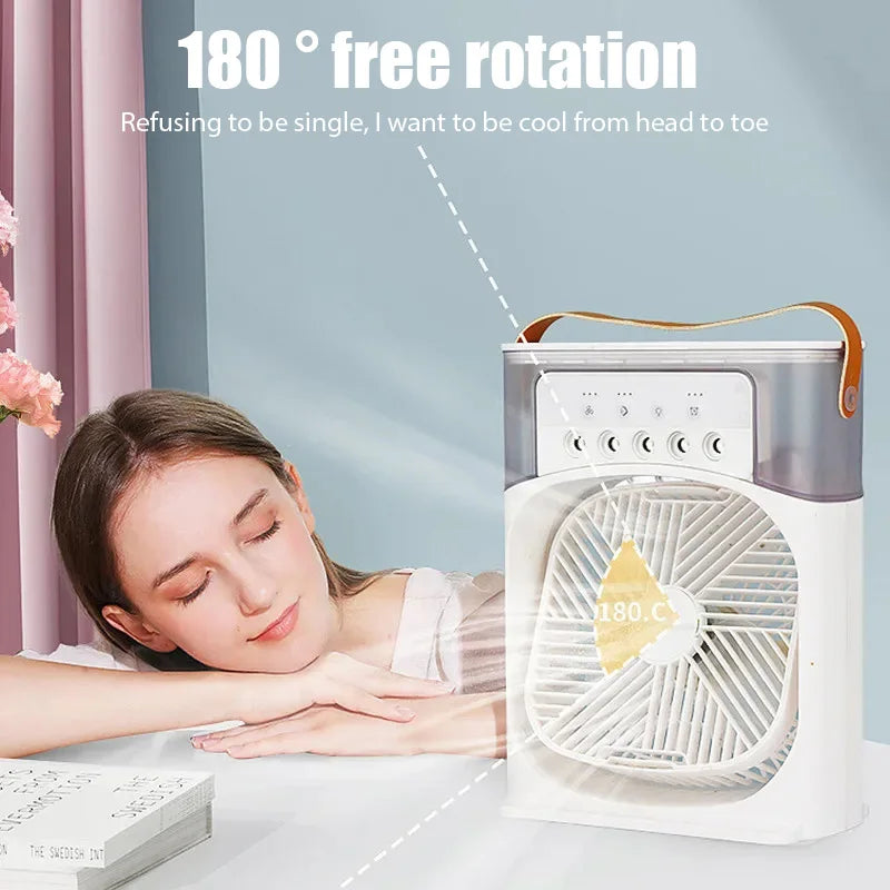 Humidifier Cooler Fan 3 Gear Air Conditioner Cooler Portable USB Chargeable Desktop Spray Fans For Office Dormitory Room Cooling