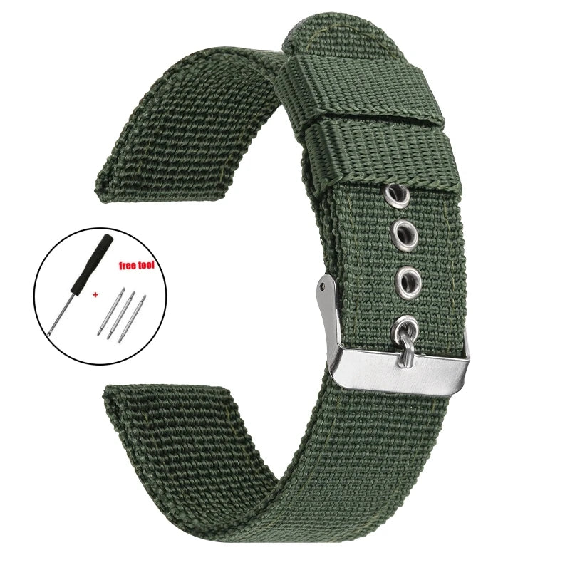 16mm 18mm 20mm 22mm 24mm Nylon Woven Strap for Omega for Seiko Wristband Military Sport Watch Band Canvas Belt Men's Accessories