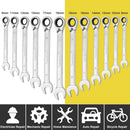12pcs Combination Ratcheting Wrench Set, CR-V Steel Constructed Wrench Set with Carrying Bag