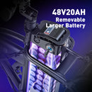 BURCHDA R8S 800W45KM/H Foldable Electric Bicycle 48V20AH Lithium Battery 20 Inch Fatbike Electric Bike For Adults Motorcycle