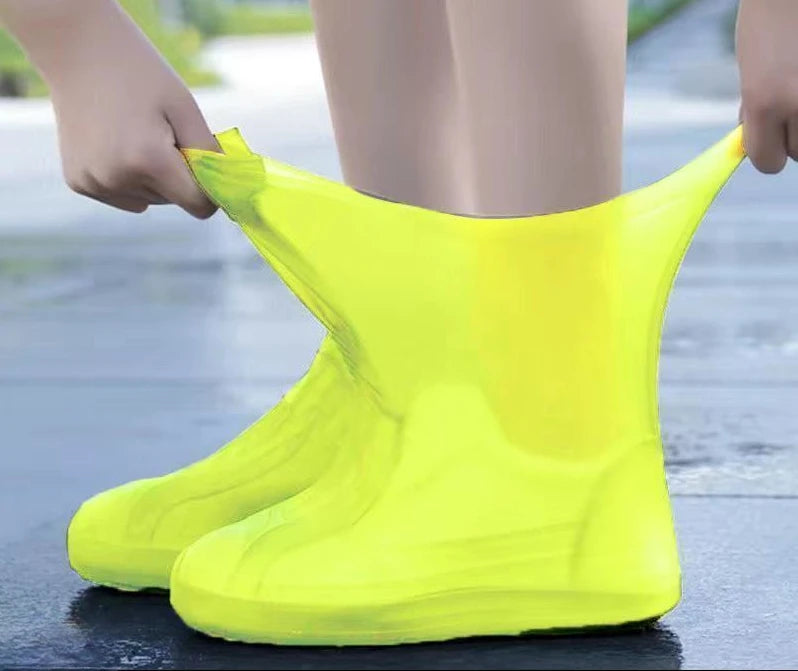 1 Pair Silicone Shoe Covers lip-resistant WaterProof Rubber Rain Boot Rain Gear Overshoes Accessories for Outdoor Rainy Day