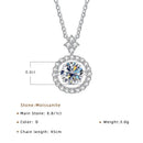 BIJOX STORY 1 CT Moissanite Pendant For Women Simulated Diamond Necklace S925 Sterling Silver Jewelry Girl Valentine's Day Gift