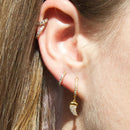 Vintage gold earring 925 sterling Silver Ear Needle Shell/Conch/Starfish Pendant Hoop Earrings for women Fashion Wedding Jewelry